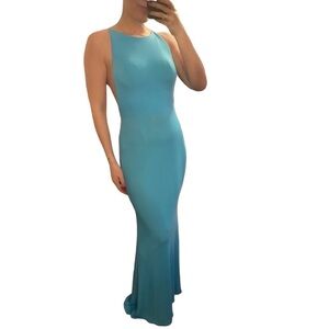 Jovani Floor Length Gown Light Blue